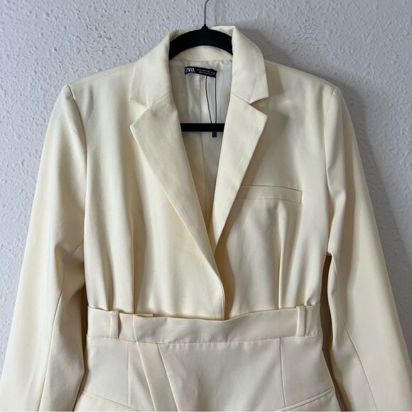 ZARA Butter Yellow Blazer Mini Dress Blogger Favorite Size Small - Picture 7 of 15